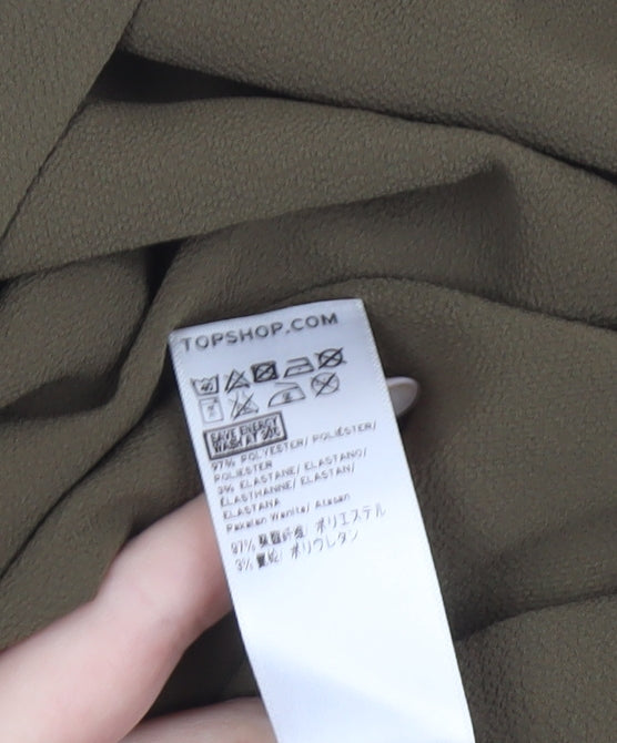 Womens UK Size 14 Topshop Green Tunic Blouse