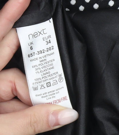 Next Women’s Black White Polka Dot Sheath Dress Size 6