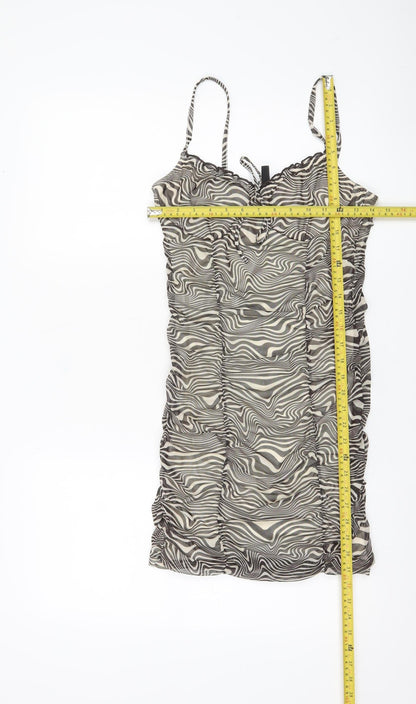 H&M Divided Women’s Multicoloured Bodycon Dress Size 8 Scoop Neck