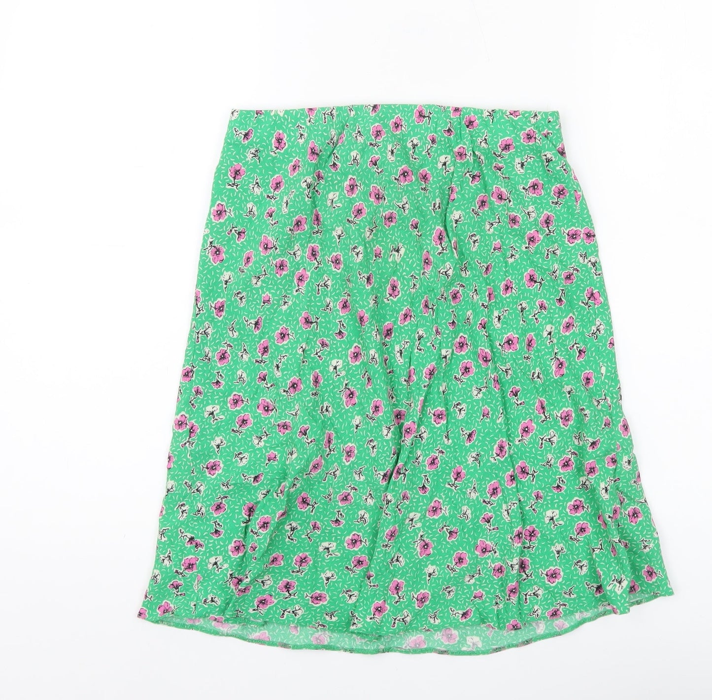 Nobody's Child Women's Green Floral A-Line Skirt Size 10