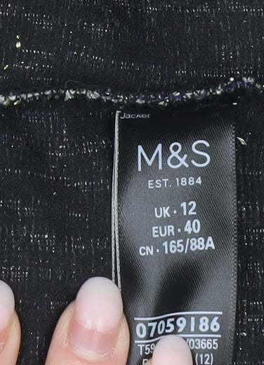 Marks and Spencer Women's Multicoloured Tweed Blazer Jacket UK 12