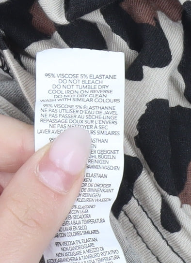 Boohoo Women’s Beige Leopard Print Swing Dress Size 12