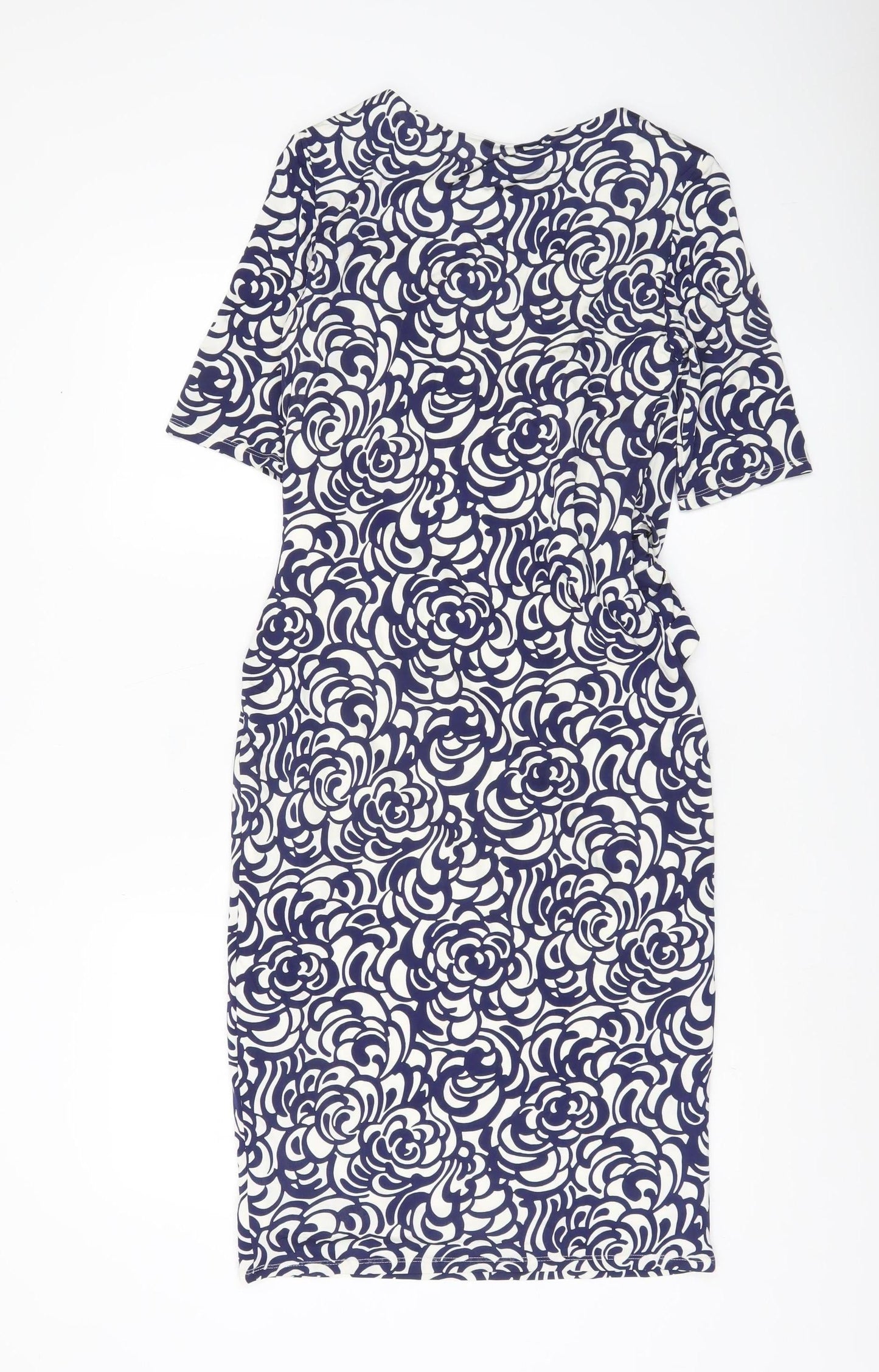 CC Women Blue Floral Sheath Knee Length Dress Size 10