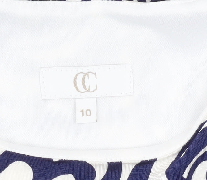 CC Women Blue Floral Sheath Knee Length Dress Size 10