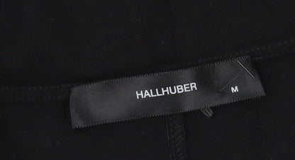 Hallhuber Women Black M Rhinestone Blouse 3/4 Sleeve Boat Neck