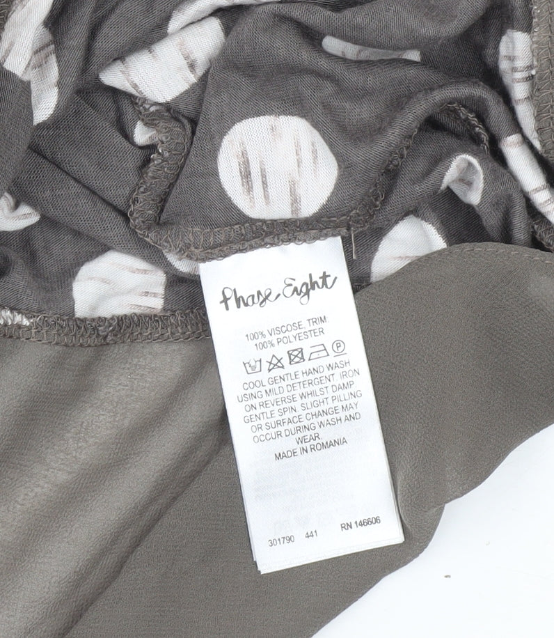 Womens UK Size 10 Phase Eight Grey Tunic Blouse