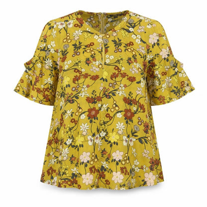 Womens UK Size 8 Topshop Yellow Tunic Blouse