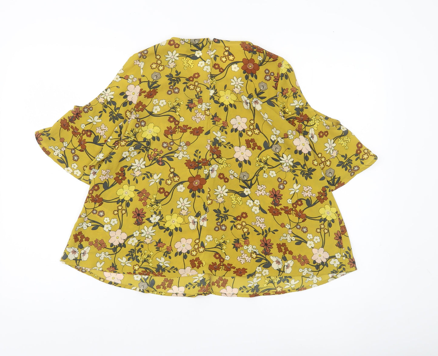 Womens UK Size 8 Topshop Yellow Tunic Blouse