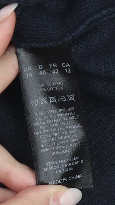 Eastex Women’s Black Knee Length Pencil Skirt Size 14 Acrylic Cotton