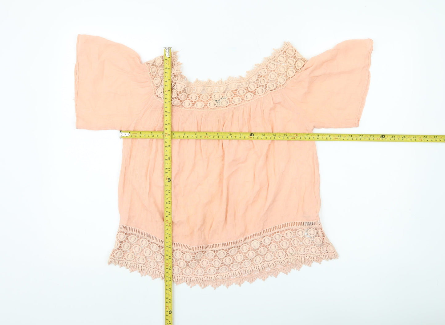 Miss Selfridge Women’s Pink Off Shoulder Lace Trim Blouse UK 6