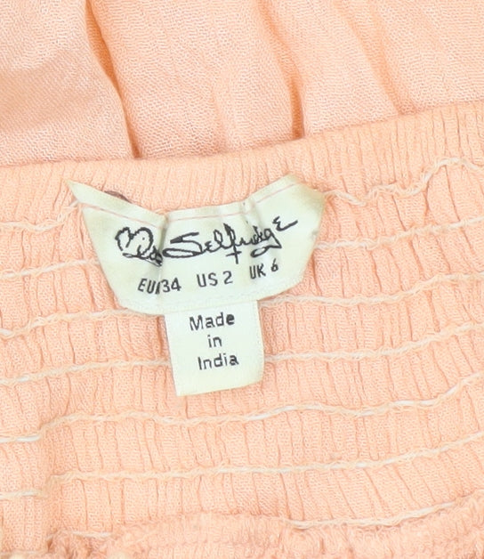 Miss Selfridge Women’s Pink Off Shoulder Lace Trim Blouse UK 6