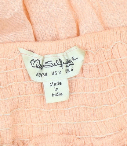 Miss Selfridge Women’s Pink Off Shoulder Lace Trim Blouse UK 6