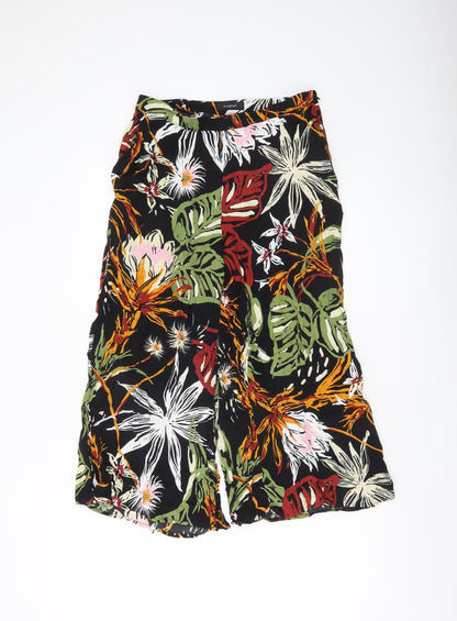 Womens UK Size 10 Marks and Spencer Relaxed Fit Wide-Leg Multicoloured Trousers