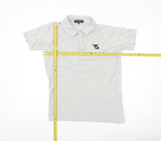 Twisted Soul Men’s Grey Polo Shirt Size M Short Sleeve Cotton