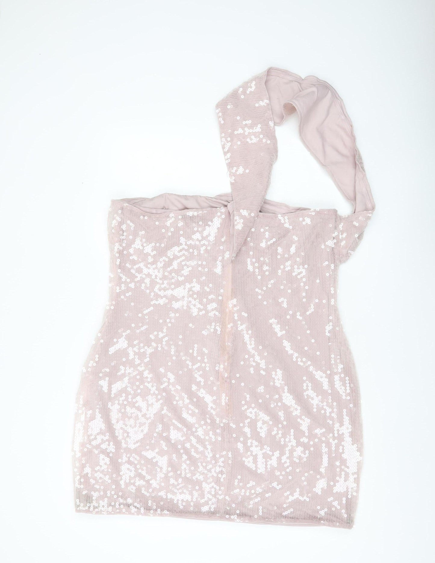Boohoo Women’s Pink Sequin One Shoulder Bodycon Dress UK 22