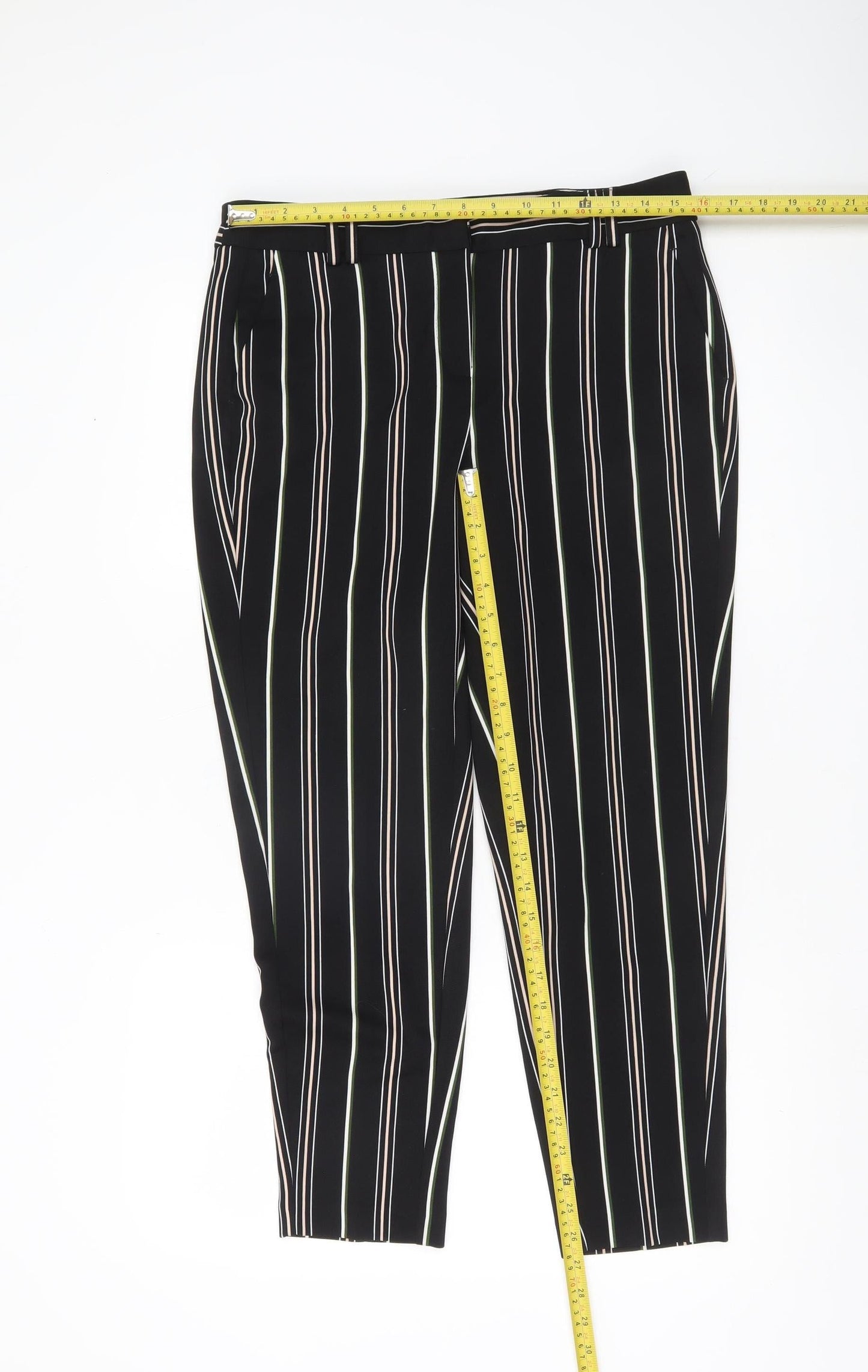 Womens UK Size 12 Dorothy Perkins Slim Fit BusinessCasualWorkwear Black Trousers