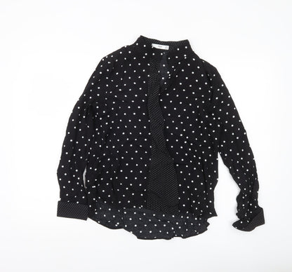 Womens UK Size XS MNG Black Basic Button-Up