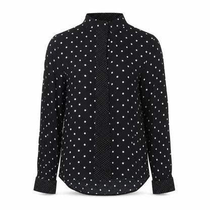 Womens UK Size XS MNG Black Basic Button-Up