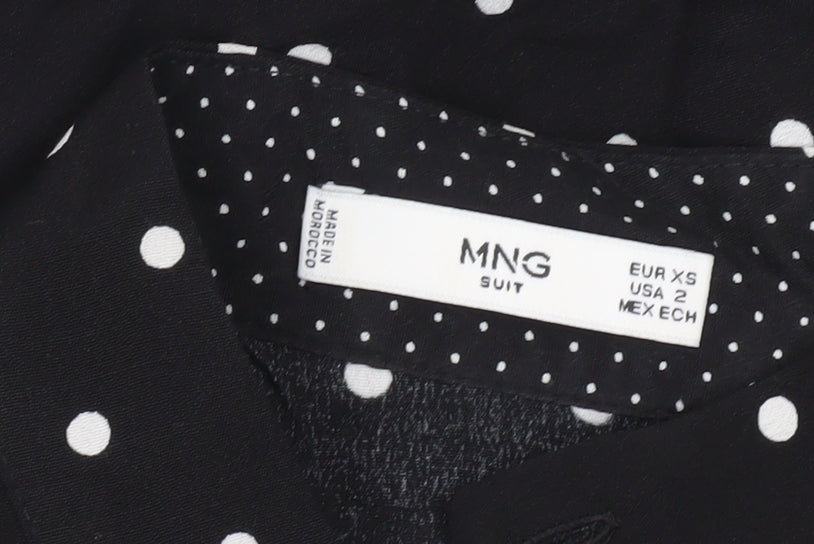 Womens UK Size XS MNG Black Basic Button-Up