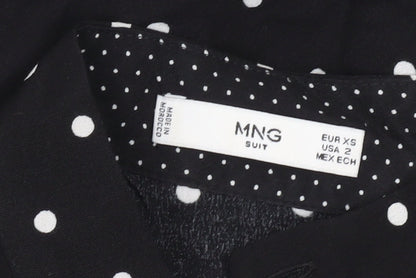 Womens UK Size XS MNG Black Basic Button-Up