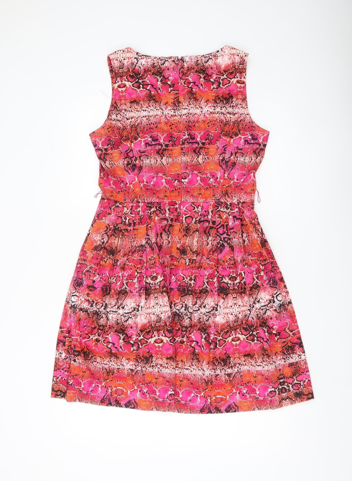 Marc New York Women's Pink Orange Animal Print A-Line Dress Size 10