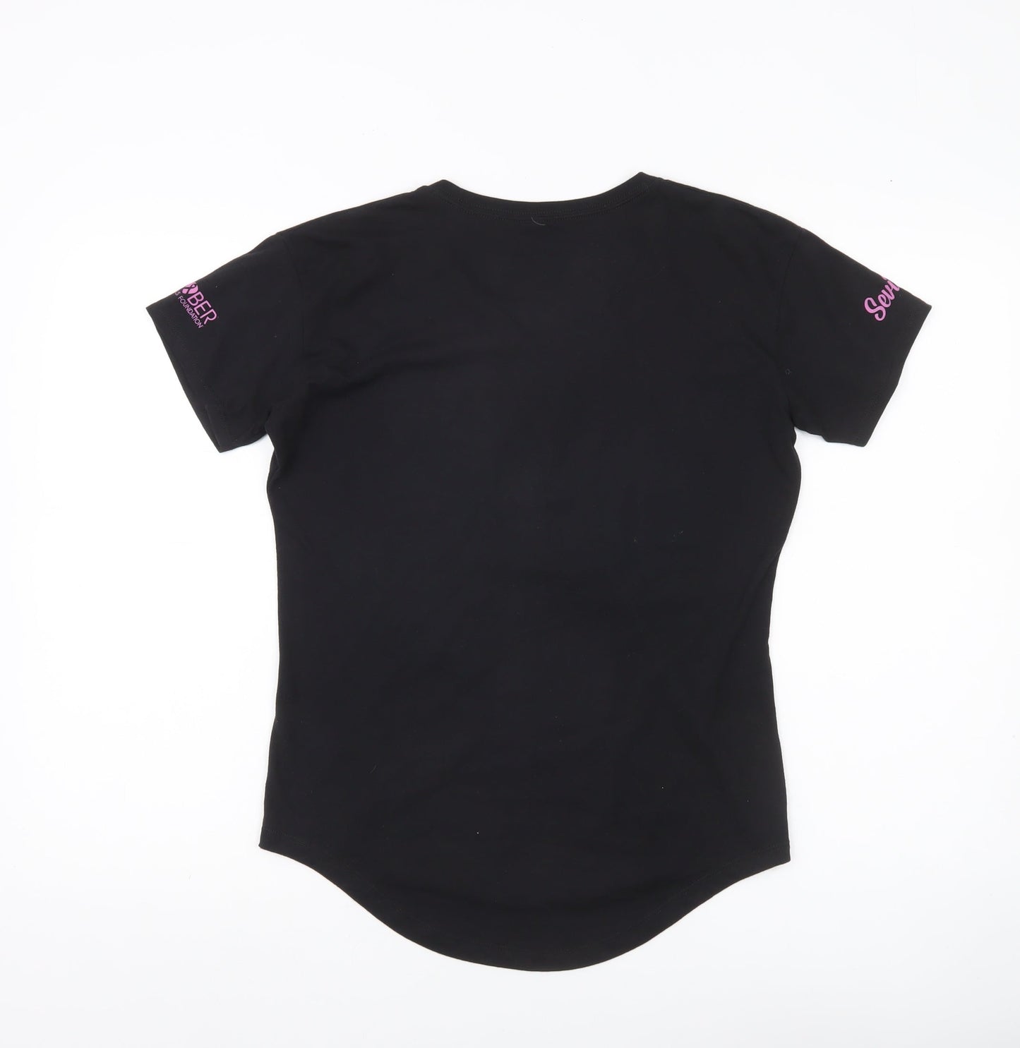 Womens UK Size S Hard Rock Black Basic T-Shirt