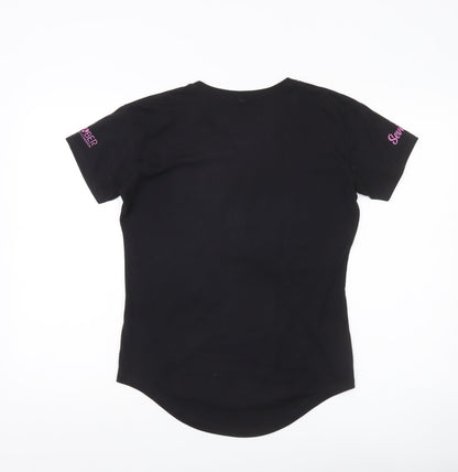 Womens UK Size S Hard Rock Black Basic T-Shirt