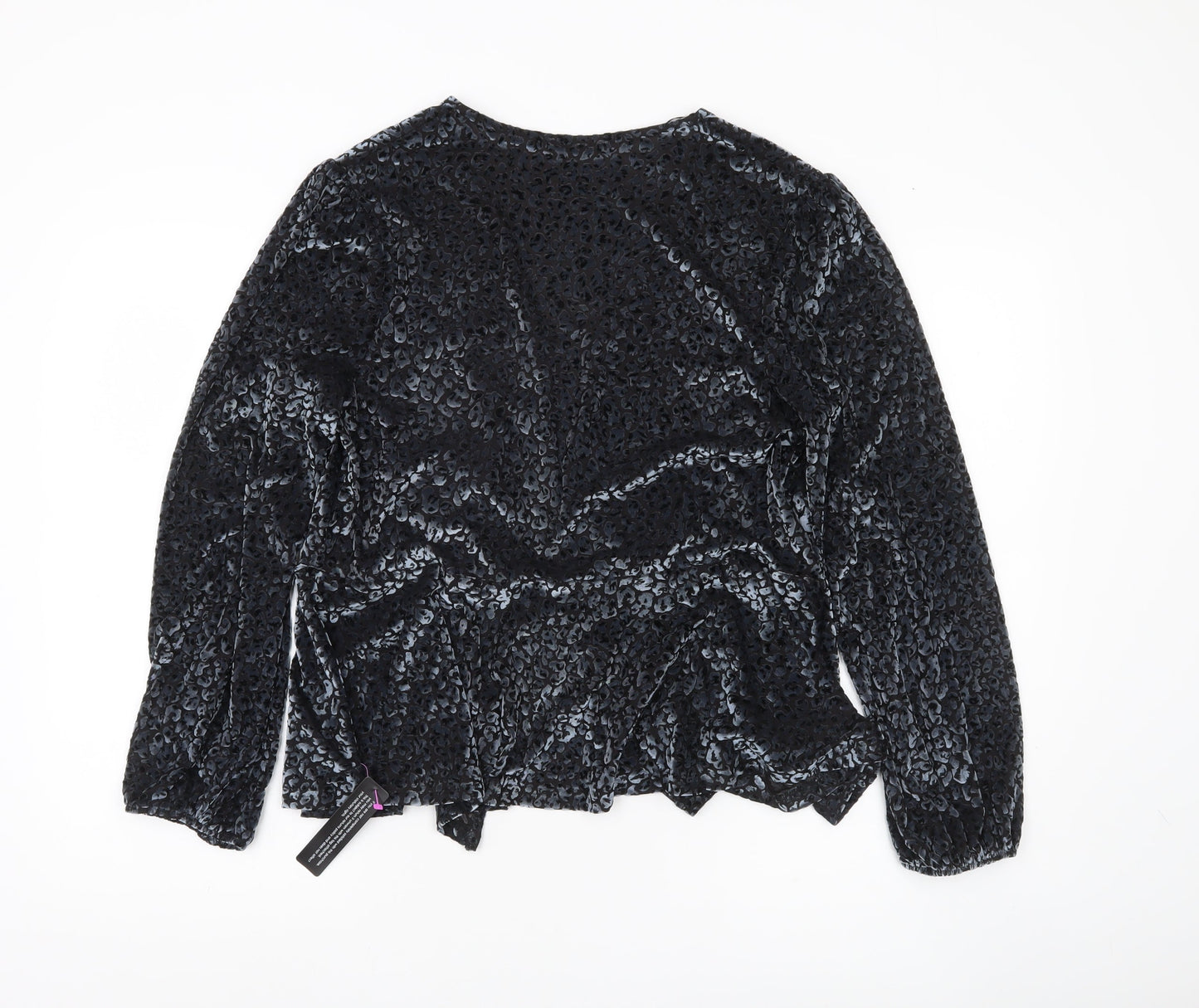 Womens UK Size 16 Roman Black Wrap Blouse