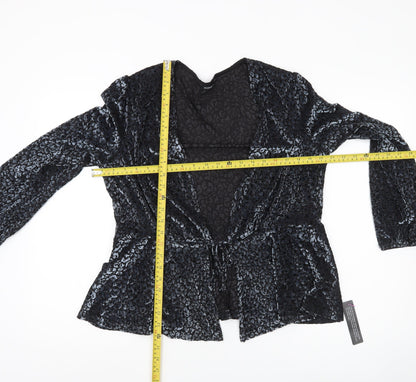 Womens UK Size 16 Roman Black Wrap Blouse