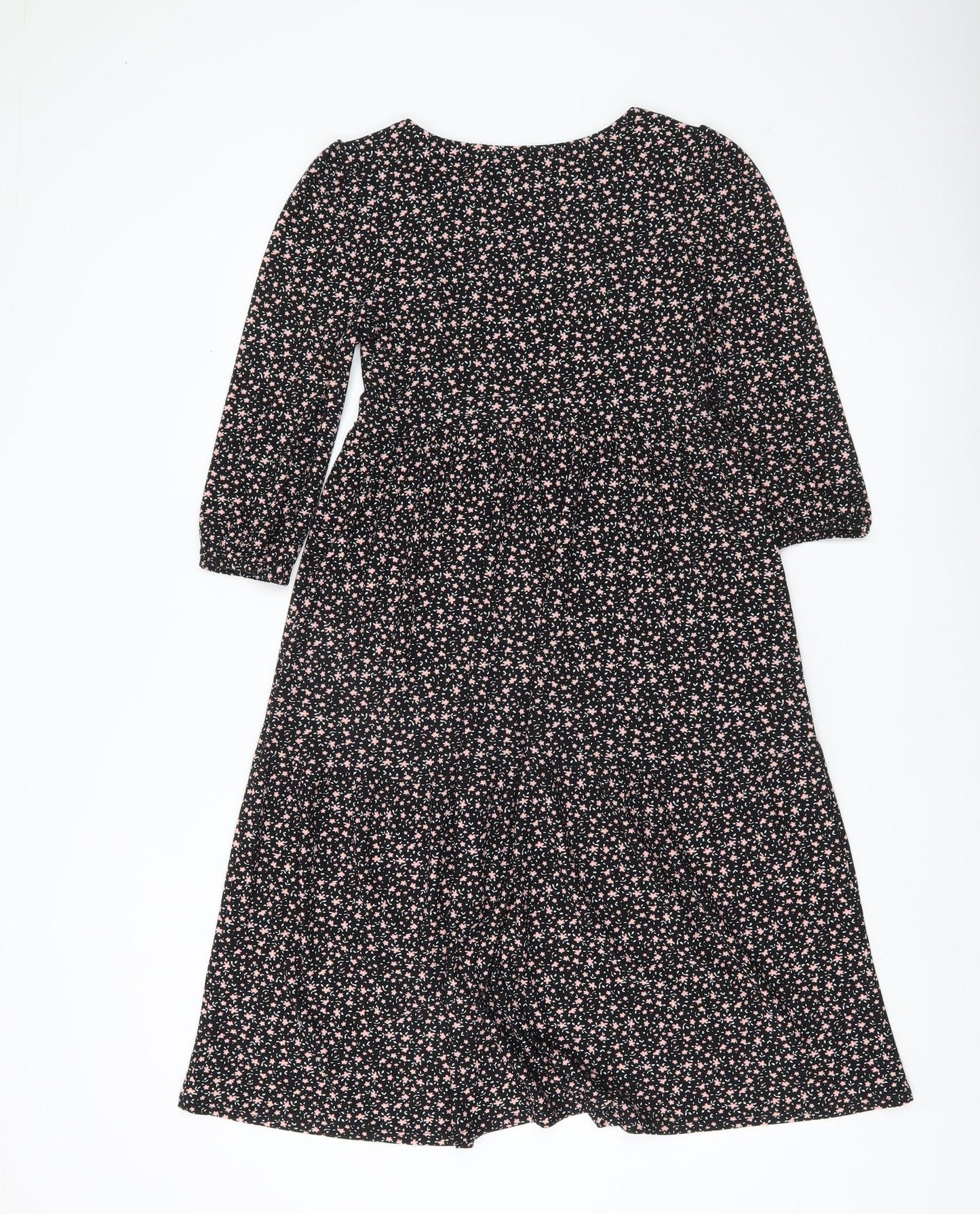 Monteau Los Angeles Women’s Black XS Floral Midi A-Line Dress