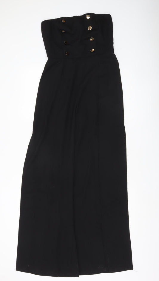 Quiz Women’s Black Strapless Wide-Leg Jumpsuit Size 10