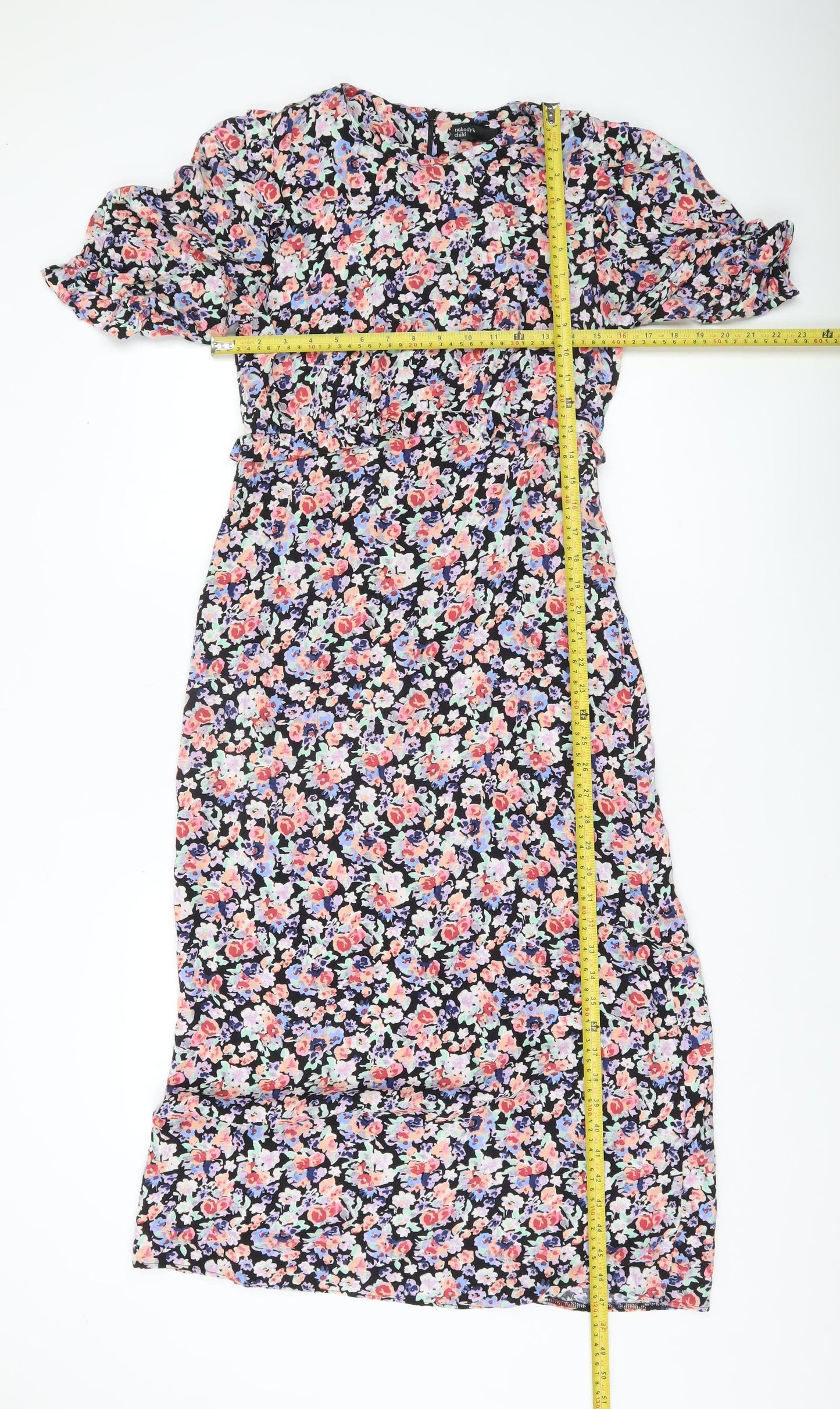 Nobody's Child Women’s Multicoloured Floral Midi A-Line Dress UK 10