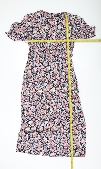 Nobody's Child Women’s Multicoloured Floral Midi A-Line Dress UK 10