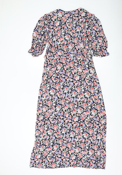 Nobody's Child Women’s Multicoloured Floral Midi A-Line Dress UK 10