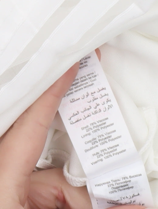 New Look Womens White Size 12 A-Line Midi Skirt Viscose Blend