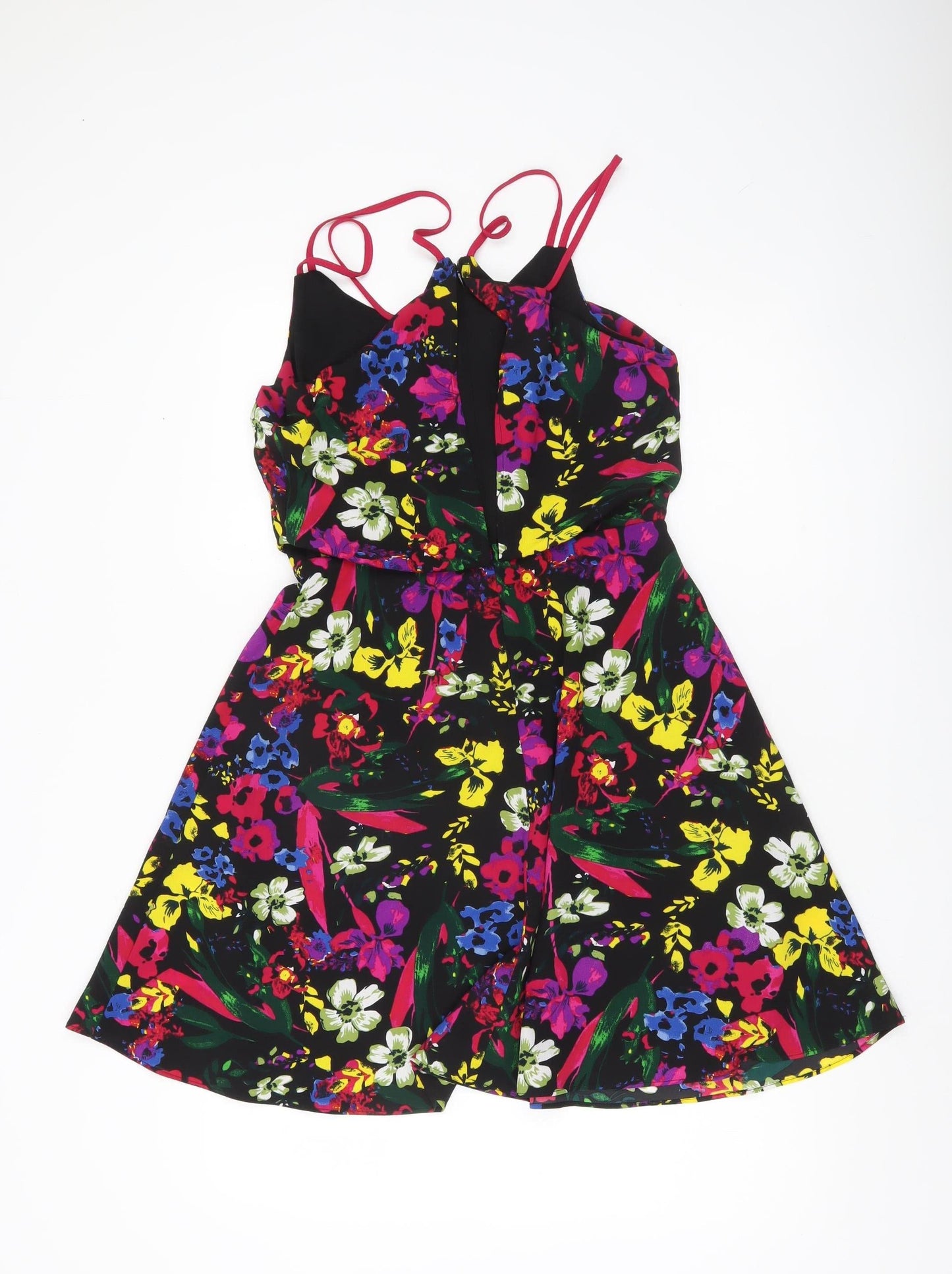 Definitions Womens Multicoloured Floral A-Line Dress Size 8