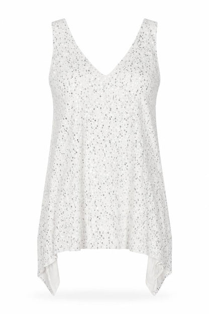 Isabella Oliver Women White Sequin Maternity Camisole Tank Top M