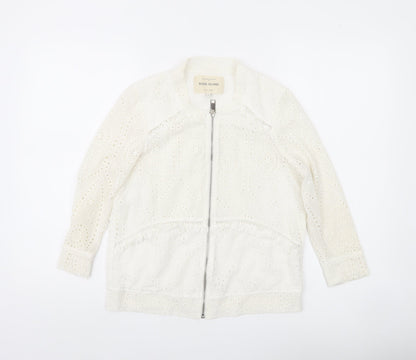 Womens UK Size 6 River Island White Tunic Button-Up