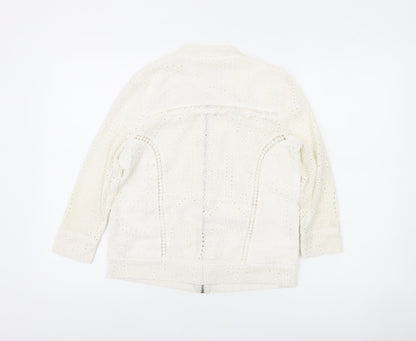 Womens UK Size 6 River Island White Tunic Button-Up