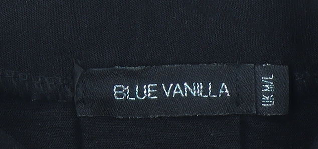 Blue Vanilla Women’s Black Shirt Dress M Puff Sleeve Collared