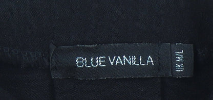 Blue Vanilla Women’s Black Shirt Dress M Puff Sleeve Collared