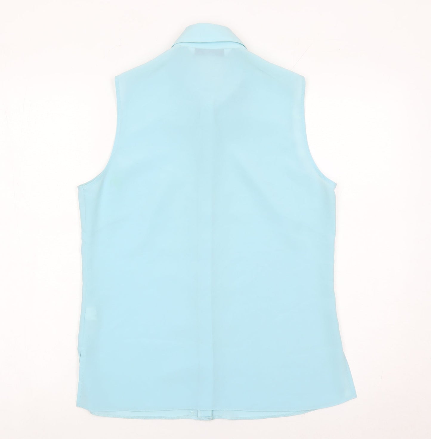 Womens UK Size 10 BHS Blue Basic Button-Up
