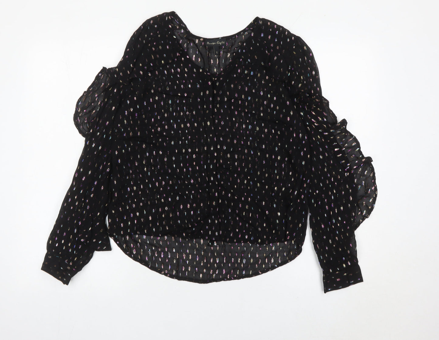 Womens UK Size 10 Phase Eight Black Tunic Blouse