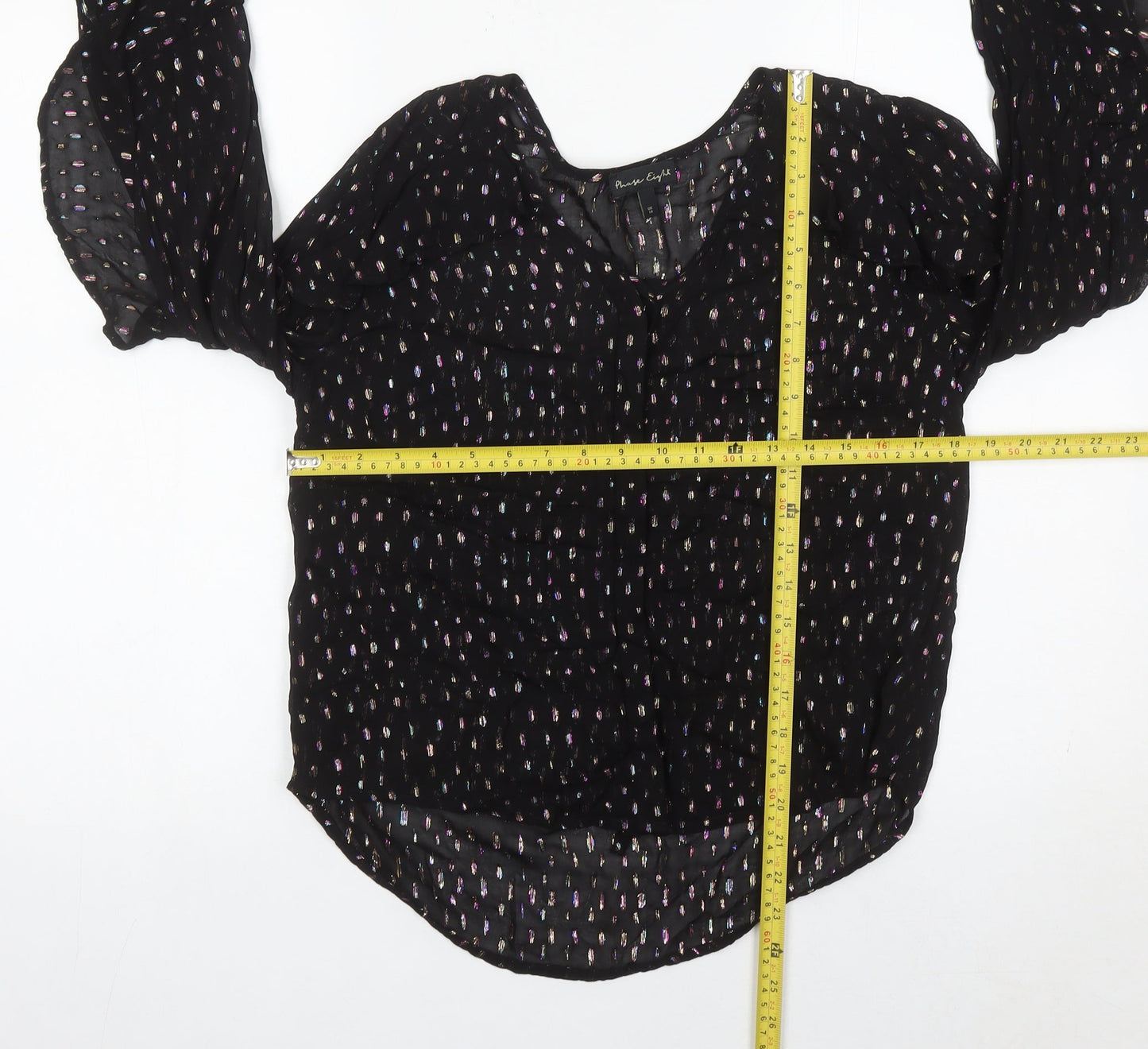 Womens UK Size 10 Phase Eight Black Tunic Blouse