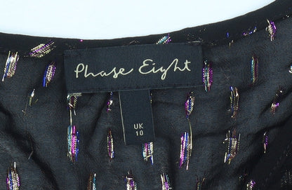 Womens UK Size 10 Phase Eight Black Tunic Blouse