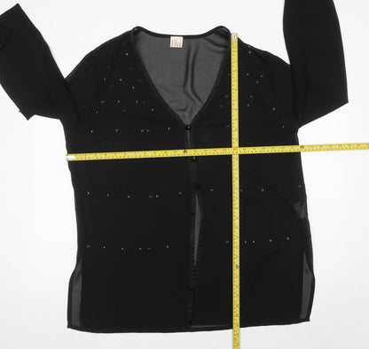 Womens UK Size 16 ELVI Black Tunic Blouse