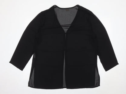 Womens UK Size 16 ELVI Black Tunic Blouse