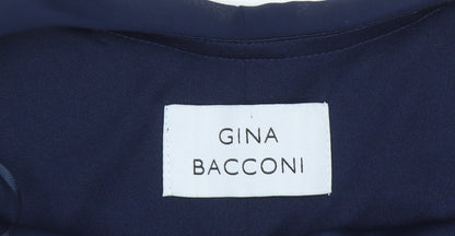 Gina Bacconi Women’s Blue Size 12 Beaded Chiffon Shift Dress