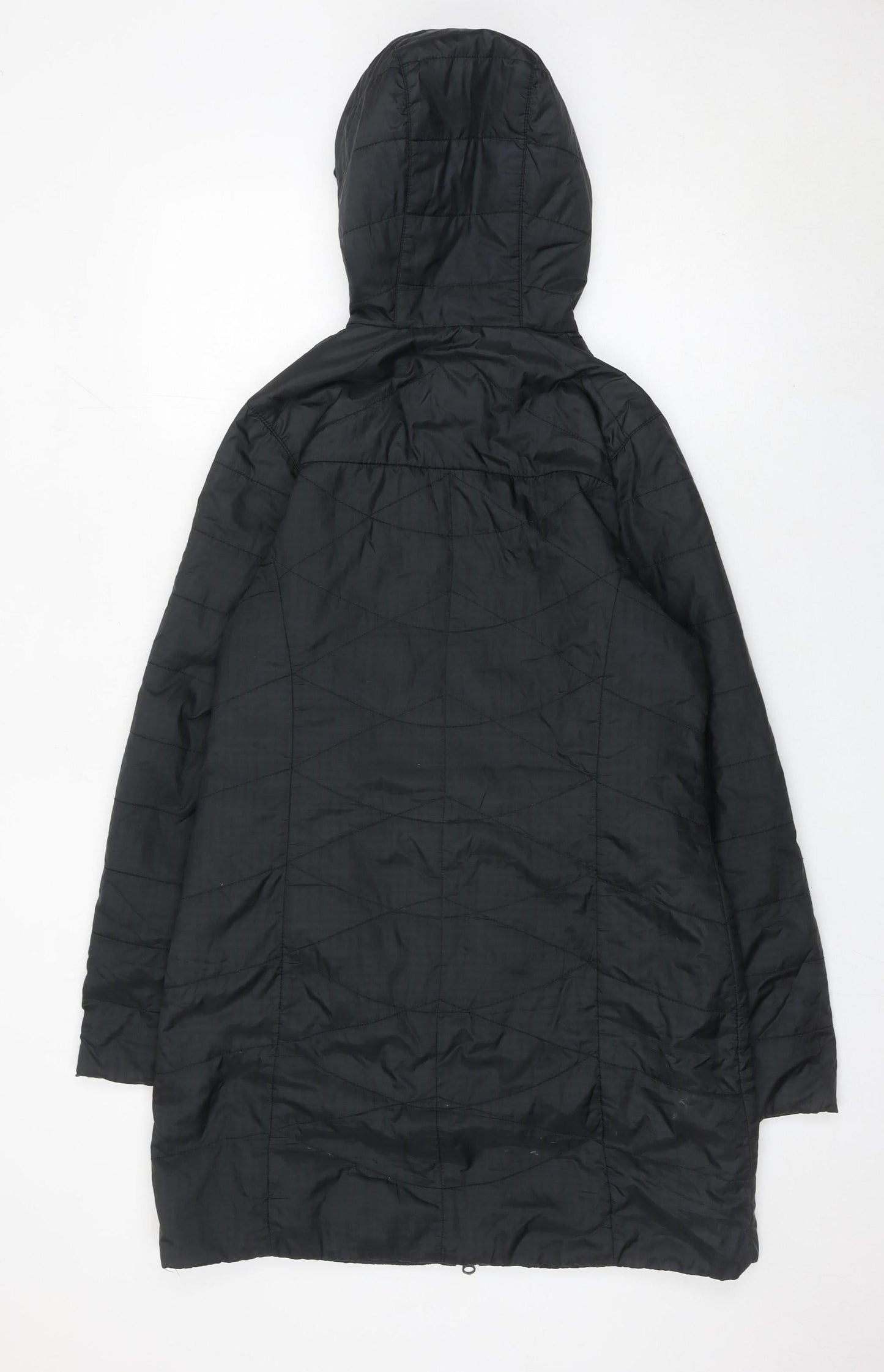 Columbia Womens Black Long Puffer Coat S Hooded Quilted Winter