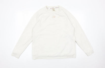 Tommy Sport Mens White M Pullover Sweatshirt Crew Neck Logo